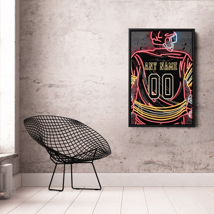 Calgary Flames Custom Jersey Canvas | Neon Wall Art - CanvasNeon