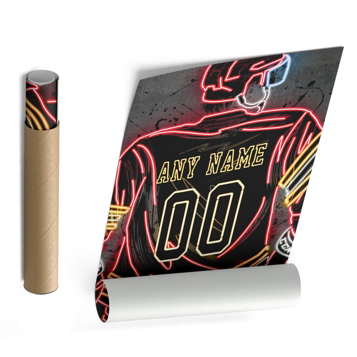 Calgary Flames Custom Jersey Canvas | Neon Wall Art - CanvasNeon