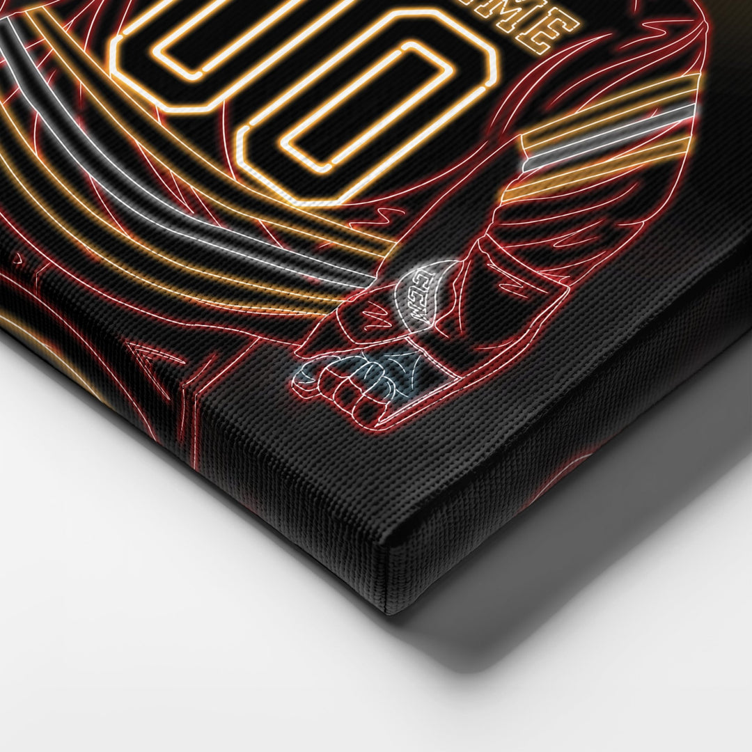 Calgary Flames Personalized Jersey Canvas | Neon Wall Art - CanvasNeon