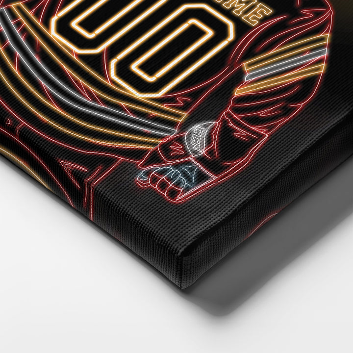 Calgary Flames Personalized Jersey Canvas | Neon Wall Art - CanvasNeon