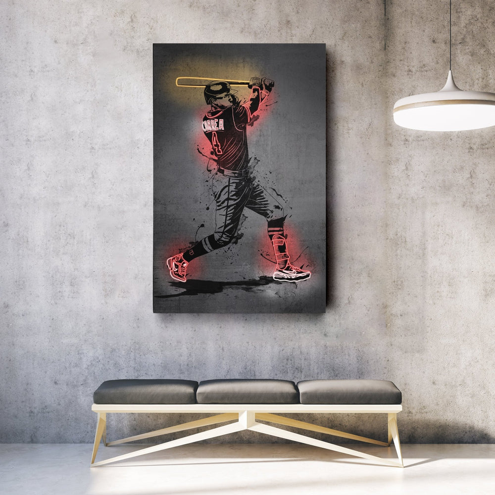 Carlos Correa Neon Canvas Art | Modern Wall Decor for Twins Fans - CanvasNeon