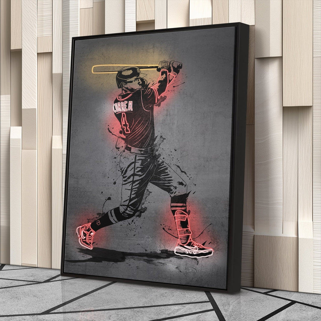 Carlos Correa Neon Canvas Art | Modern Wall Decor for Twins Fans - CanvasNeon