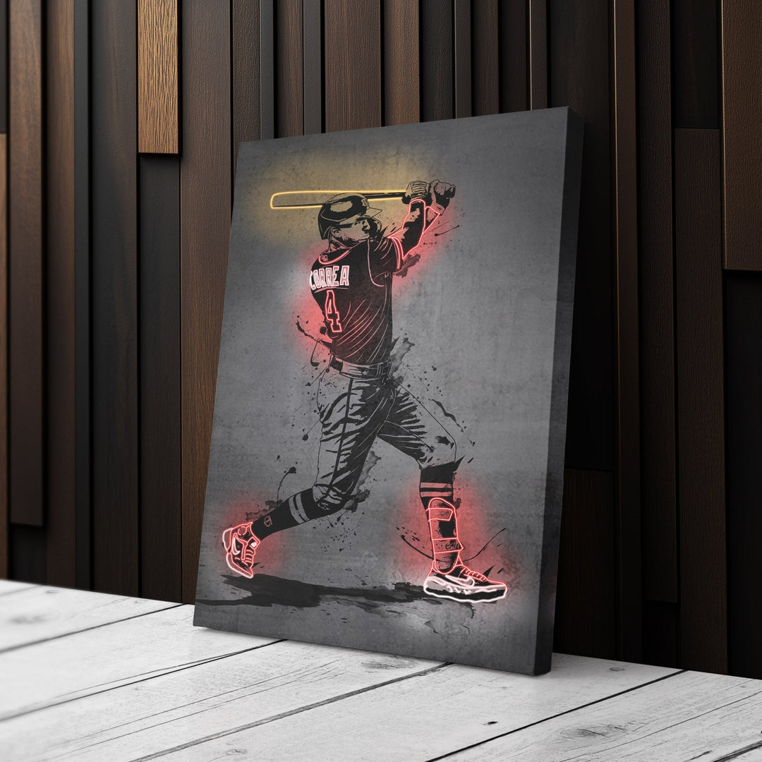 Carlos Correa Neon Canvas Art | Modern Wall Decor for Twins Fans - CanvasNeon