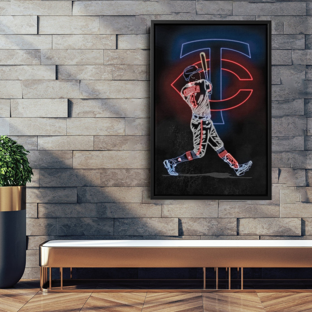 Carlos Correa Neon Canvas Art | Twins Wall Decor - CanvasNeon