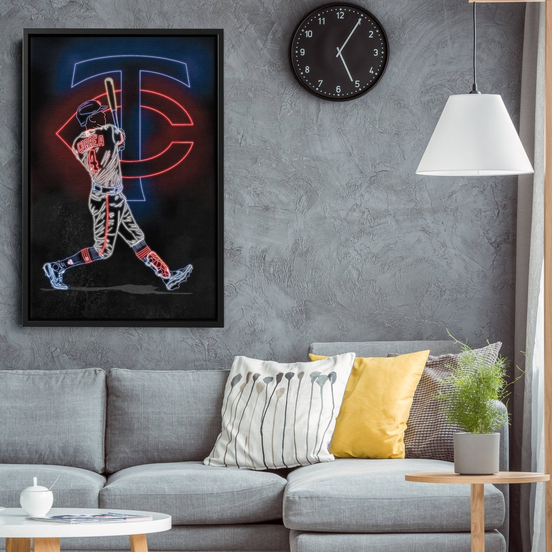 Carlos Correa Neon Canvas Art | Twins Wall Decor - CanvasNeon