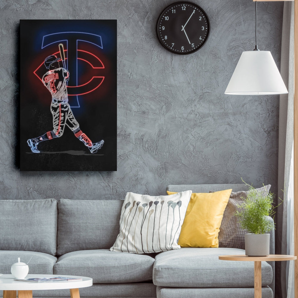 Carlos Correa Neon Canvas Art | Twins Wall Decor - CanvasNeon