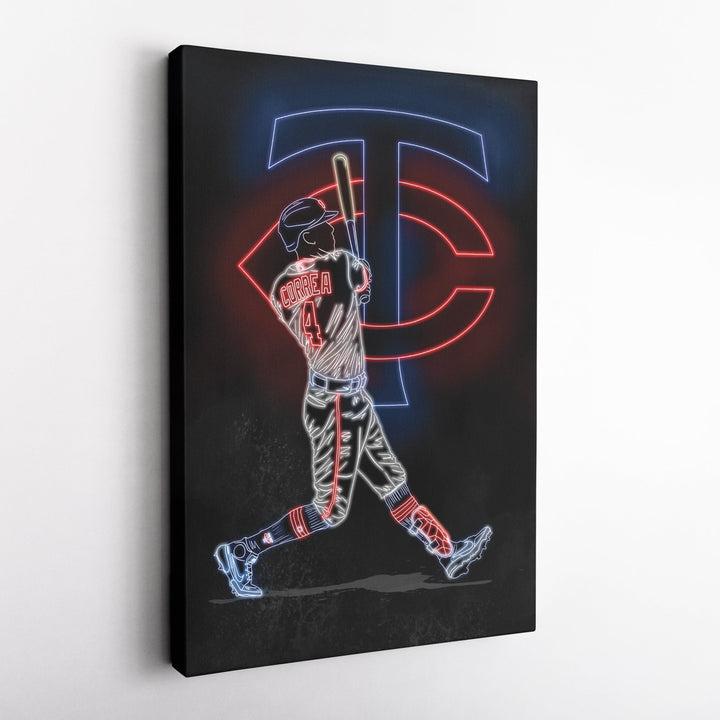 Carlos Correa Neon Canvas Art | Twins Wall Decor - CanvasNeon