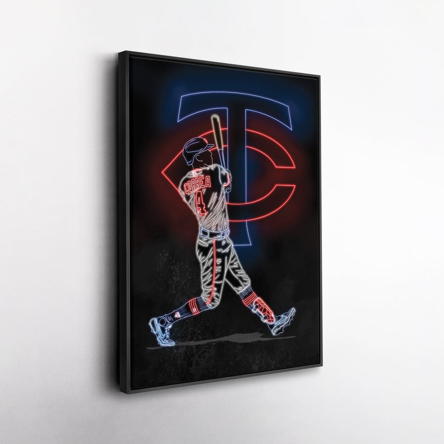 Carlos Correa Neon Canvas Art | Twins Wall Decor - CanvasNeon