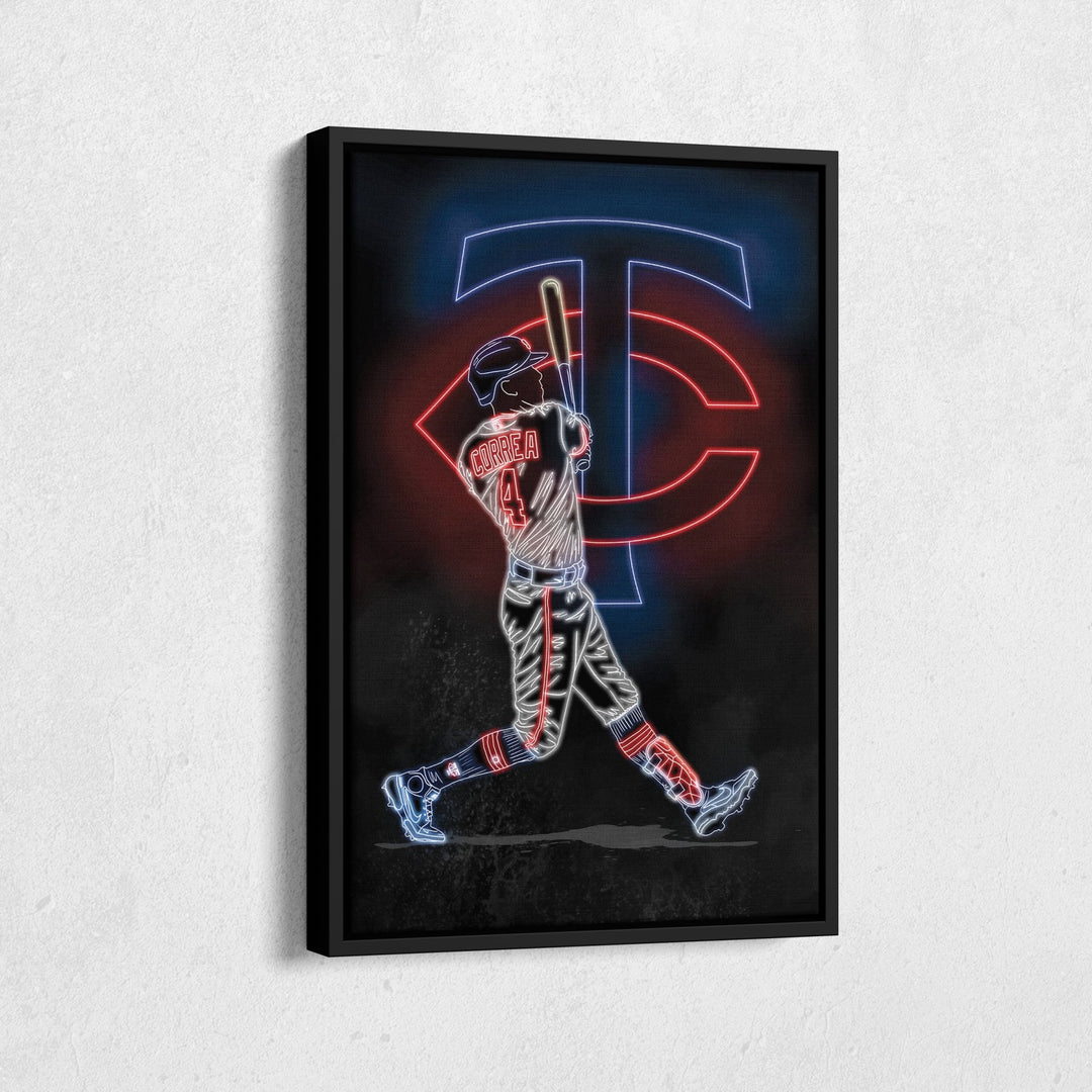 Carlos Correa Neon Canvas Art | Twins Wall Decor - CanvasNeon