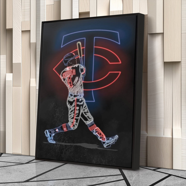 Carlos Correa Neon Canvas Art | Twins Wall Decor - CanvasNeon