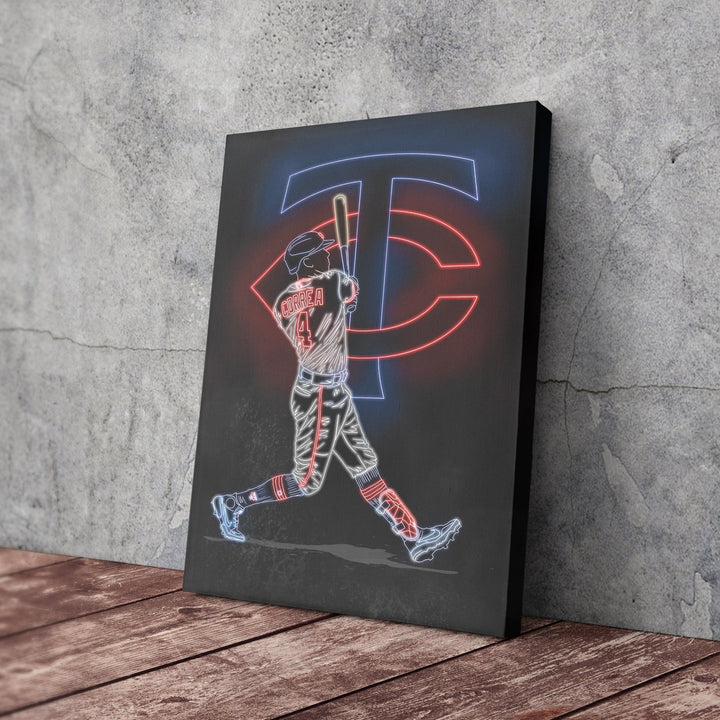 Carlos Correa Neon Canvas Art | Twins Wall Decor - CanvasNeon