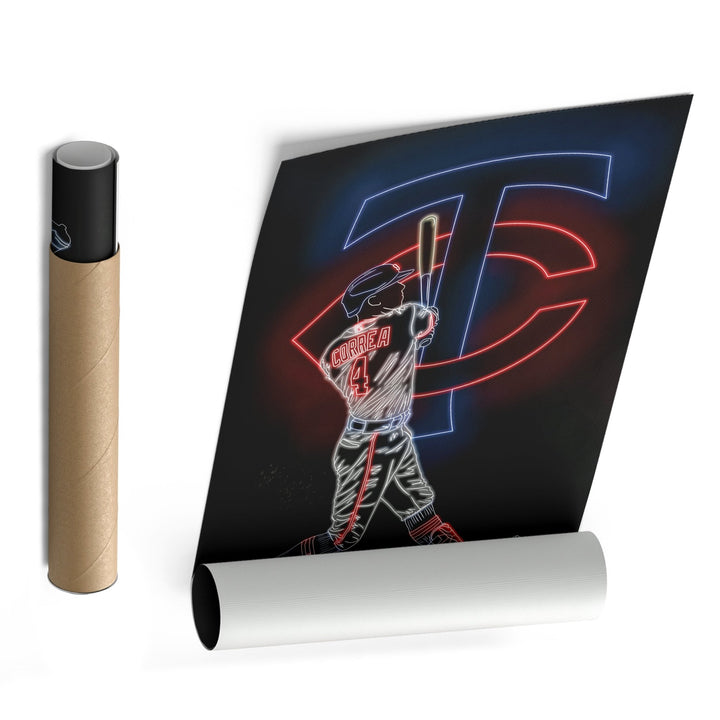 Carlos Correa Neon Canvas Art | Twins Wall Decor - CanvasNeon
