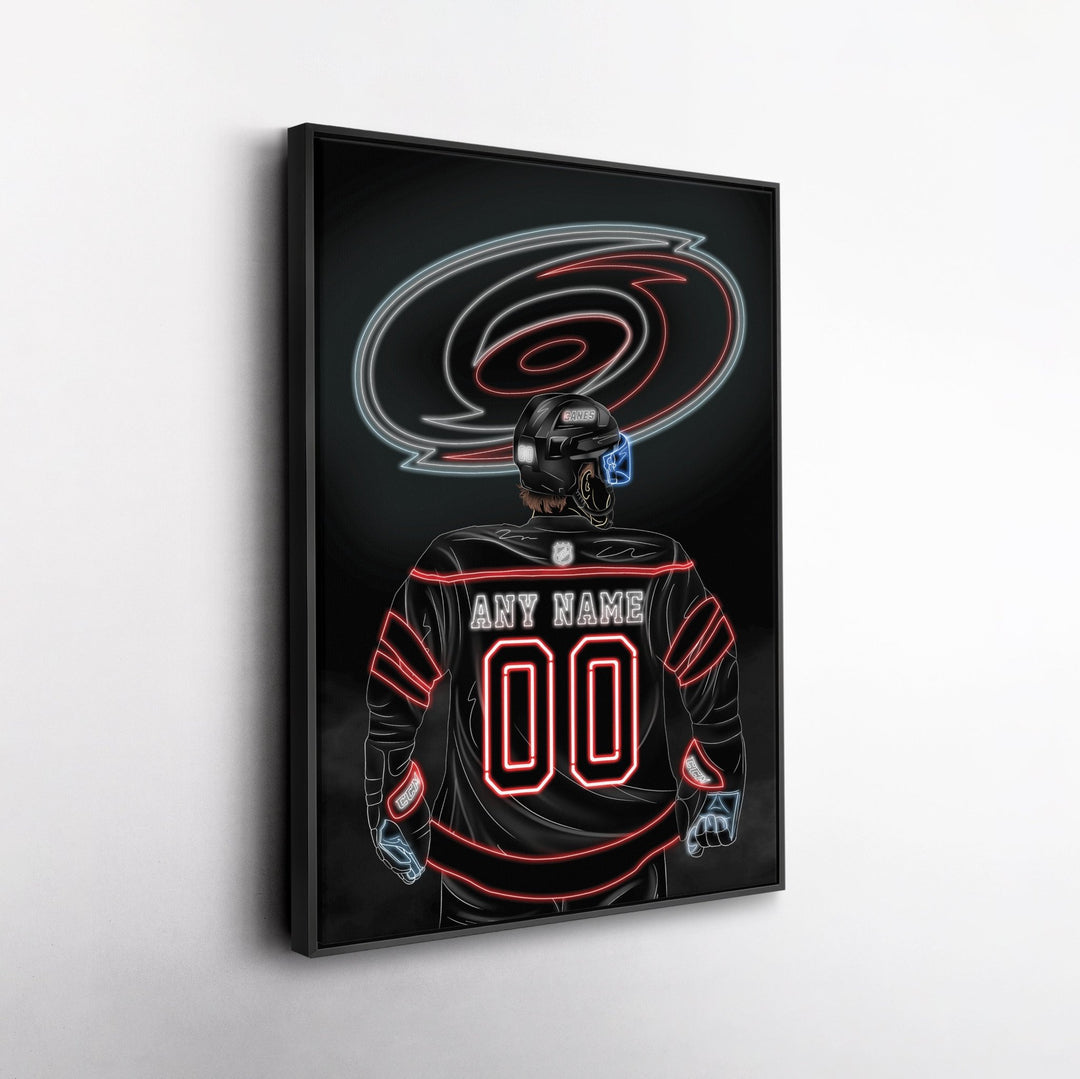 Carolina Hurricanes Personalized Jersey Canvas | Neon Wall Art - CanvasNeon