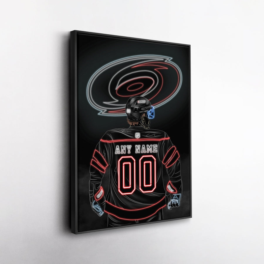 Carolina Hurricanes Personalized Jersey Canvas | Neon Wall Art - CanvasNeon