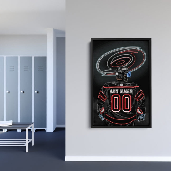Carolina Hurricanes Personalized Jersey Canvas | Neon Wall Art - CanvasNeon