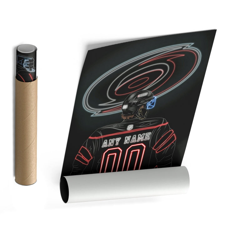 Carolina Hurricanes Personalized Jersey Canvas | Neon Wall Art - CanvasNeon