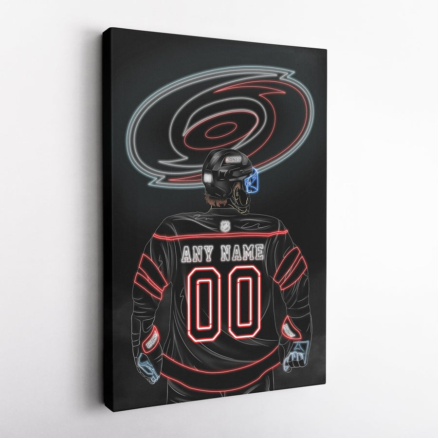 Carolina Hurricanes Personalized Jersey Canvas | Neon Wall Art - CanvasNeon