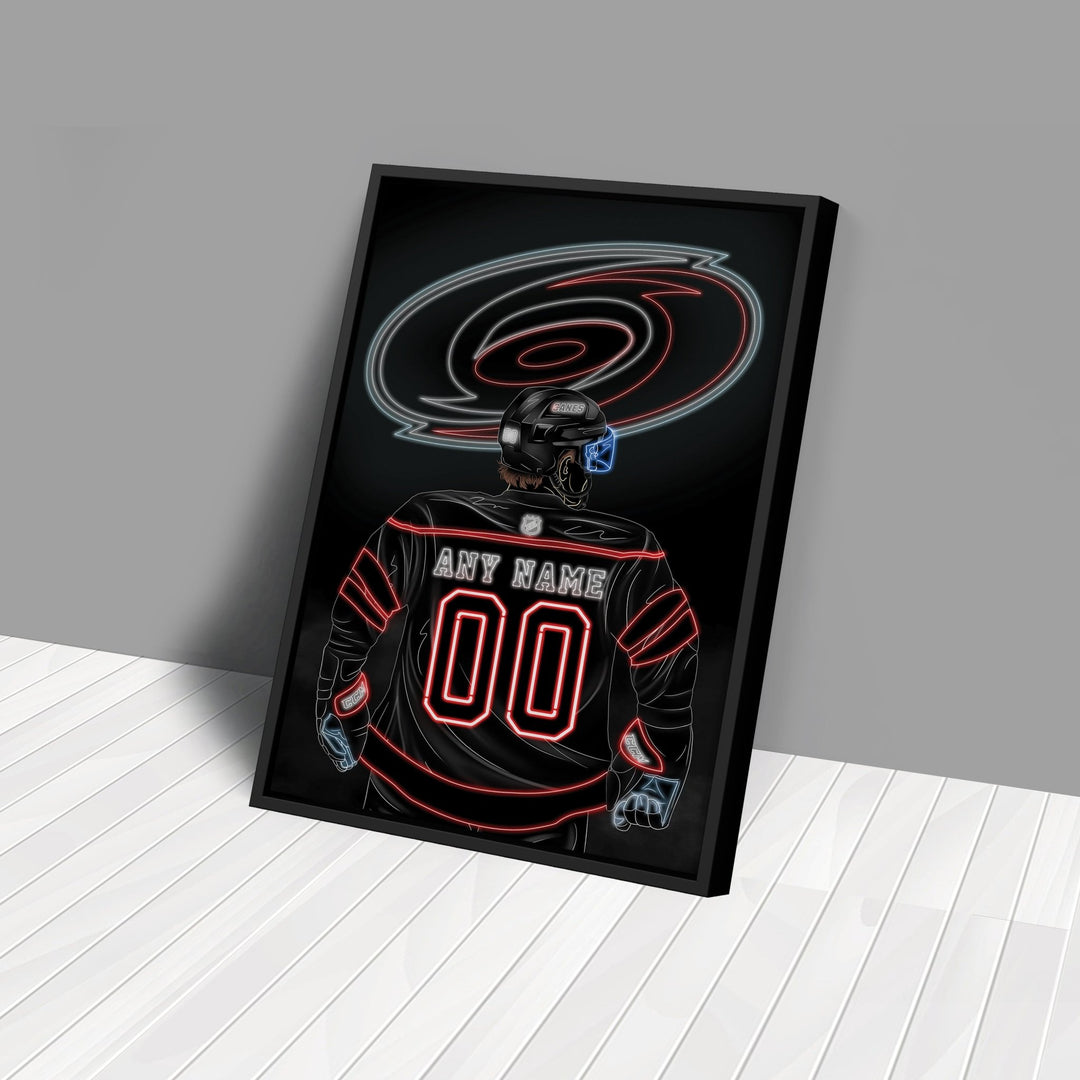 Carolina Hurricanes Personalized Jersey Canvas | Neon Wall Art - CanvasNeon