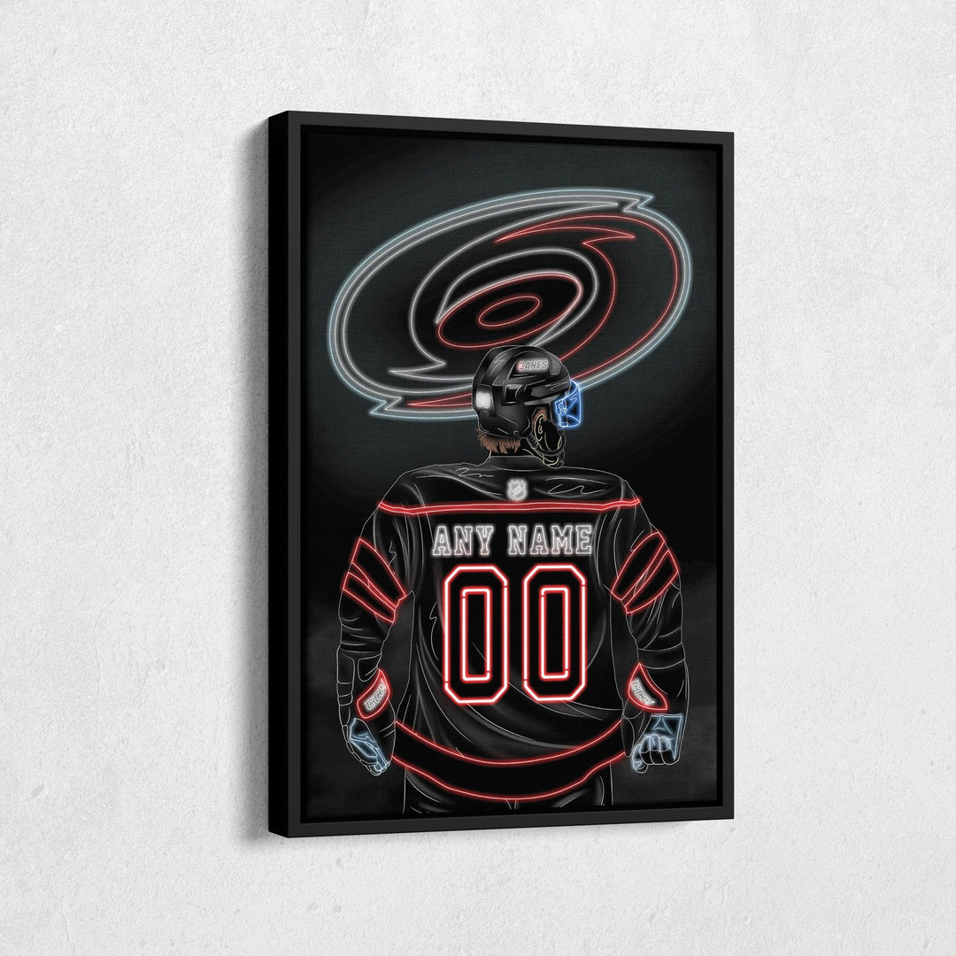 Carolina Hurricanes Personalized Jersey Canvas | Neon Wall Art - CanvasNeon