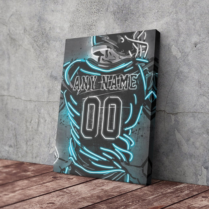 Carolina Panthers Custom Jersey Canvas | Neon Wall Art - CanvasNeon