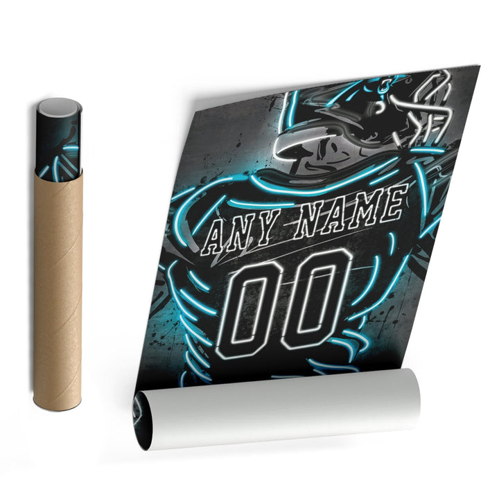 Carolina Panthers Custom Jersey Canvas | Neon Wall Art - CanvasNeon