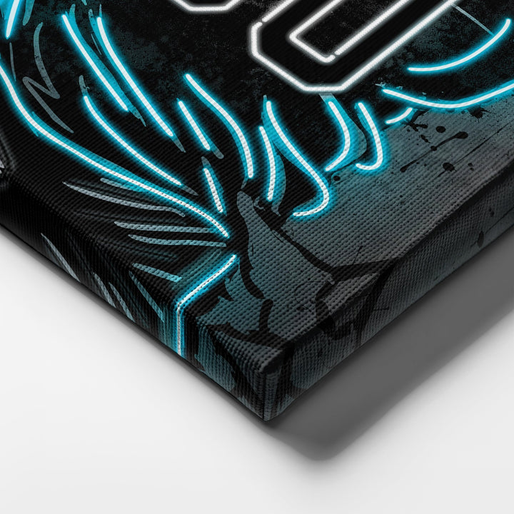 Carolina Panthers Custom Jersey Canvas | Neon Wall Art - CanvasNeon