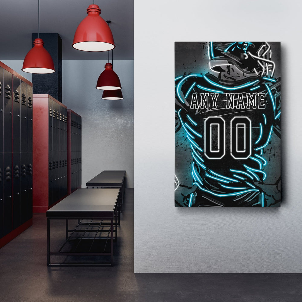Carolina Panthers Custom Jersey Canvas | Neon Wall Art - CanvasNeon