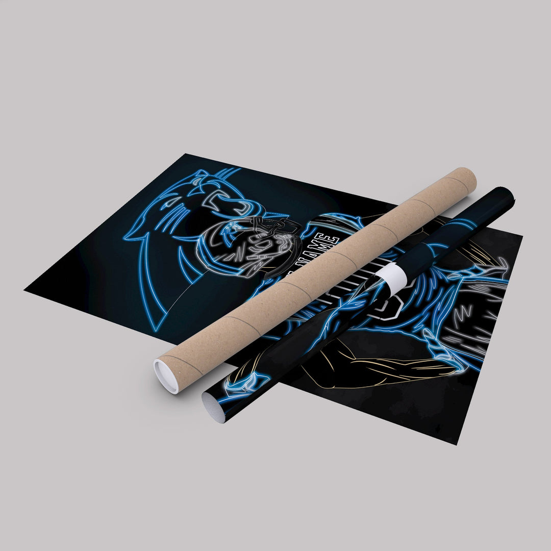 Carolina Panthers Personalized Jersey Canvas | Neon Wall Art - CanvasNeon