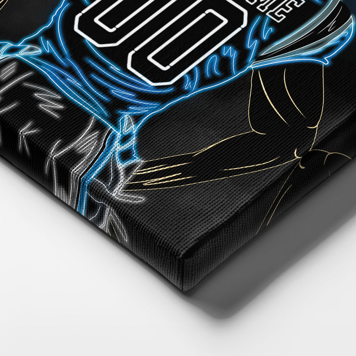 Carolina Panthers Personalized Jersey Canvas | Neon Wall Art - CanvasNeon