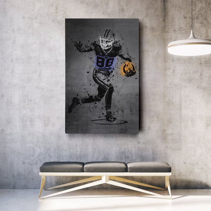 CeeDee Lamb Neon Canvas Art | Modern Wall Decor for Cowboys Fans - CanvasNeon