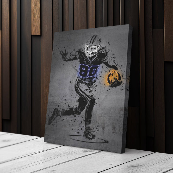 CeeDee Lamb Neon Canvas Art | Modern Wall Decor for Cowboys Fans - CanvasNeon