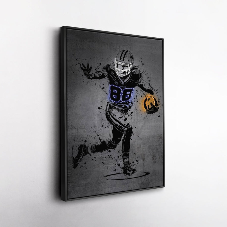 CeeDee Lamb Neon Canvas Art | Modern Wall Decor for Cowboys Fans - CanvasNeon