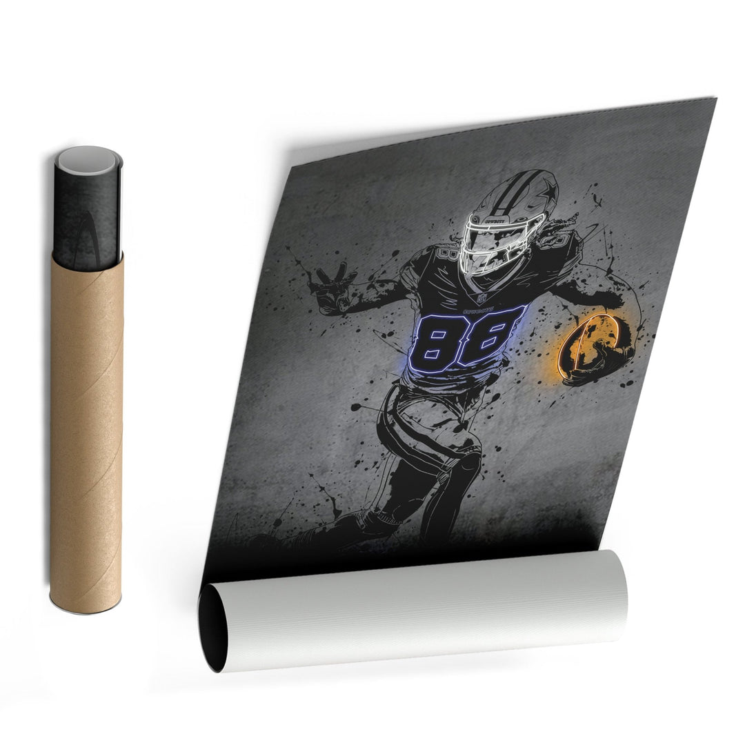 CeeDee Lamb Neon Canvas Art | Modern Wall Decor for Cowboys Fans - CanvasNeon