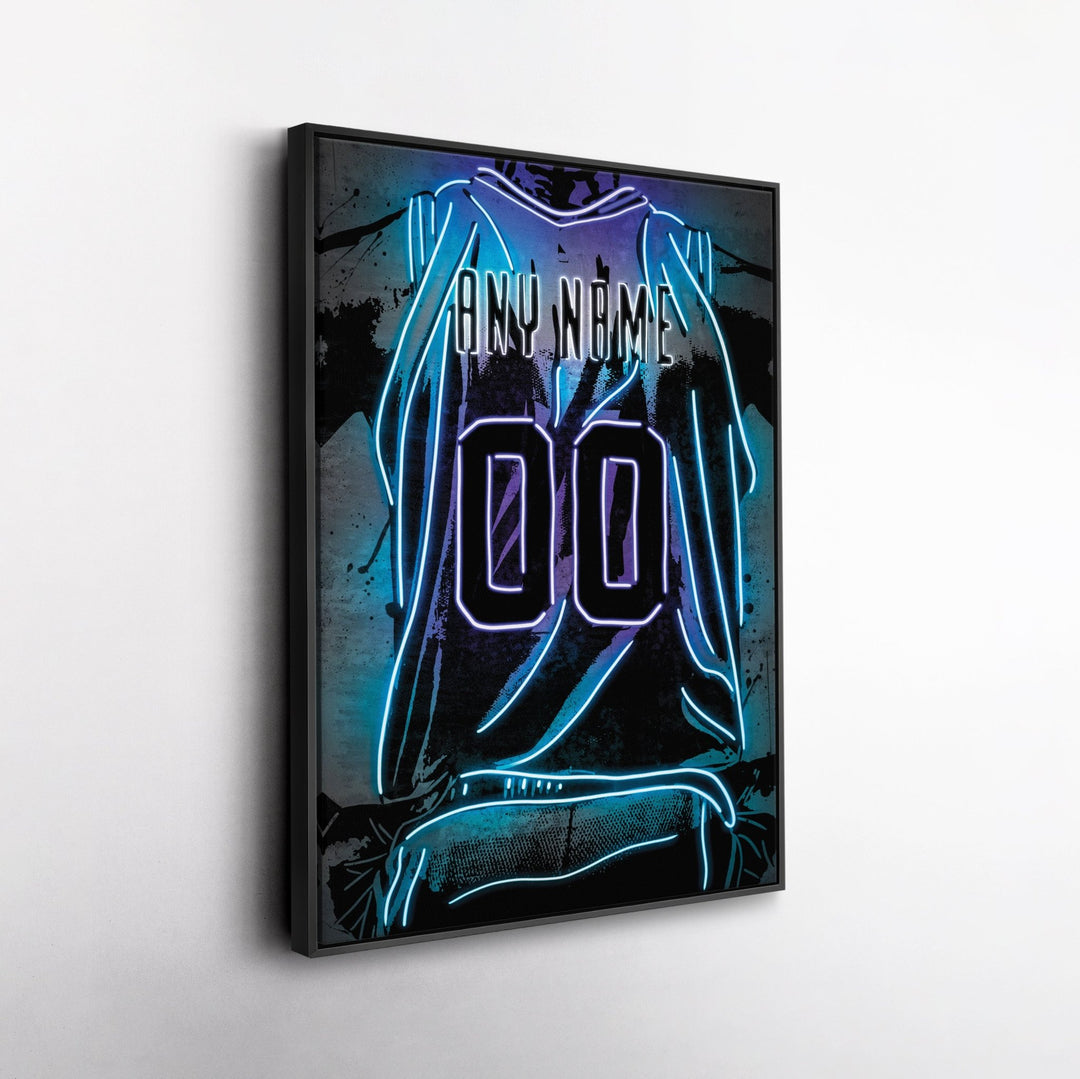 Charlotte Hornets Custom Jersey Canvas | Neon Wall Art - CanvasNeon