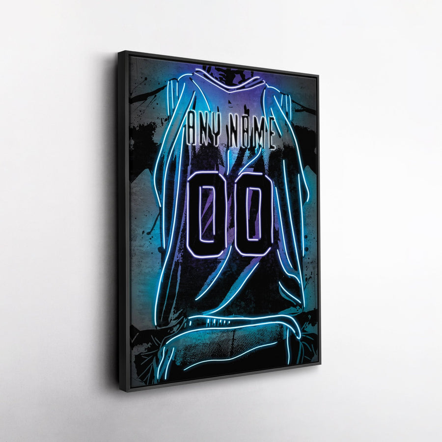 Charlotte Hornets Custom Jersey Canvas | Neon Wall Art - CanvasNeon