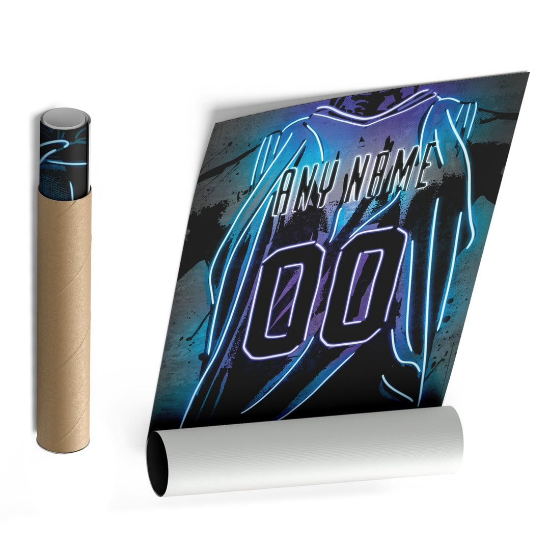 Charlotte Hornets Custom Jersey Canvas | Neon Wall Art - CanvasNeon