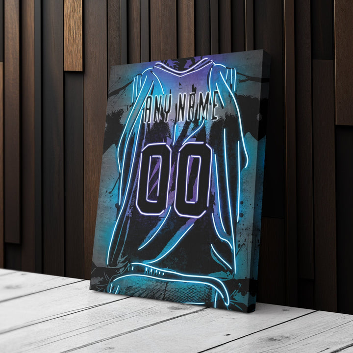 Charlotte Hornets Custom Jersey Canvas | Neon Wall Art - CanvasNeon