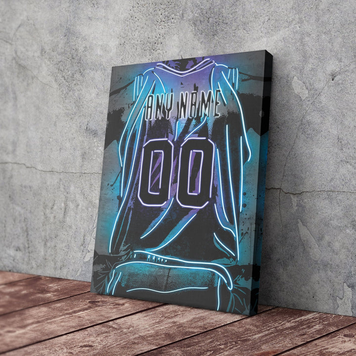 Charlotte Hornets Custom Jersey Canvas | Neon Wall Art - CanvasNeon