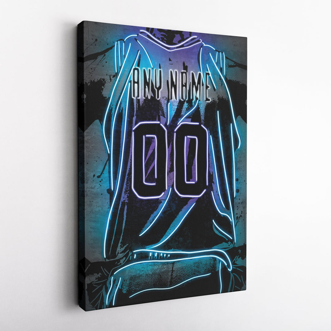 Charlotte Hornets Custom Jersey Canvas | Neon Wall Art - CanvasNeon