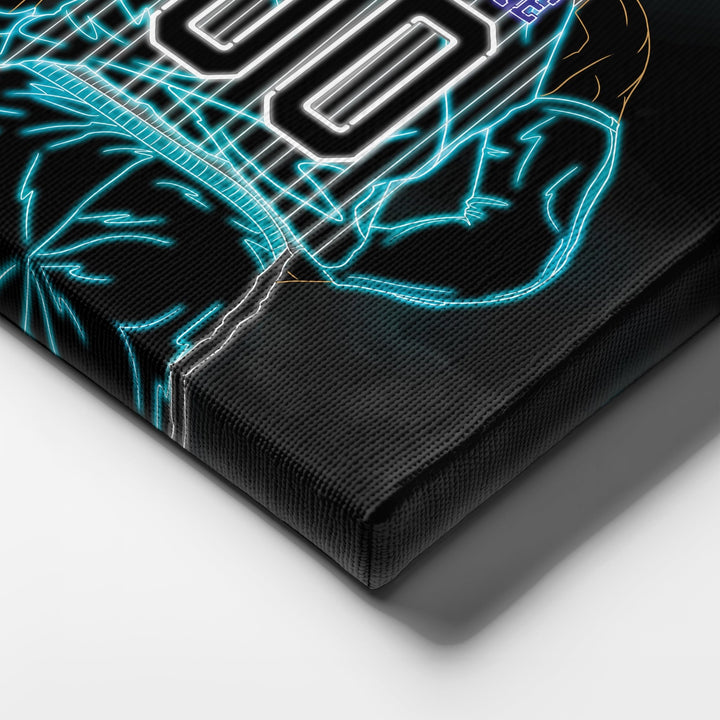 Charlotte Hornets Personalized Jersey Canvas | Neon Wall Art - CanvasNeon