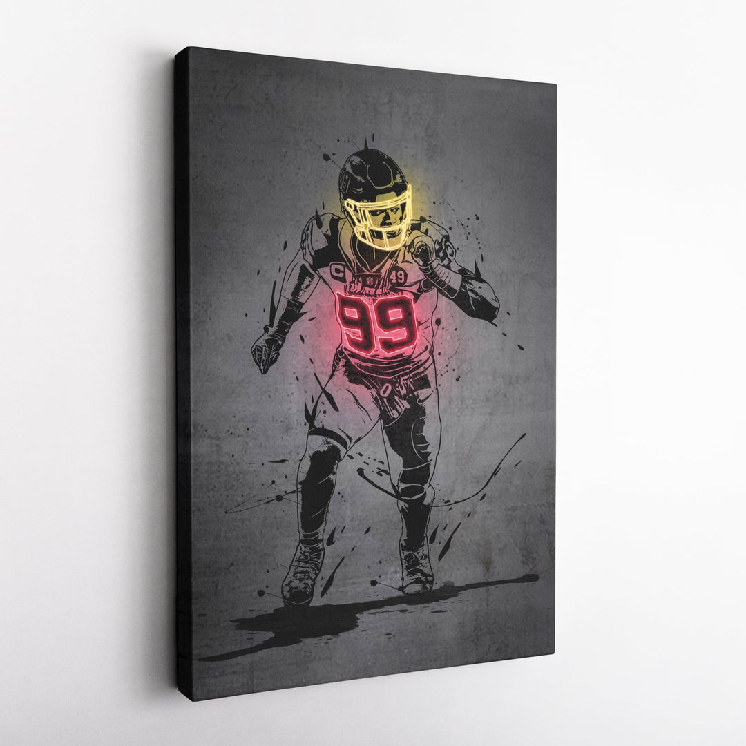 Chase Young Neon Canvas Art | Modern Wall Decor for Commanders Fans - CanvasNeon