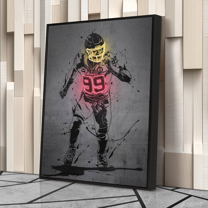 Chase Young Neon Canvas Art | Modern Wall Decor for Commanders Fans - CanvasNeon