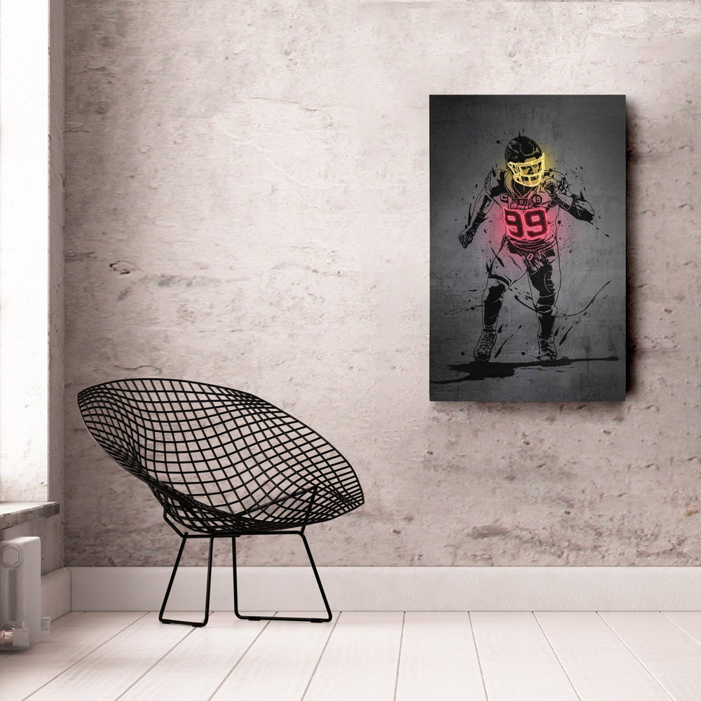Chase Young Neon Canvas Art | Modern Wall Decor for Commanders Fans - CanvasNeon