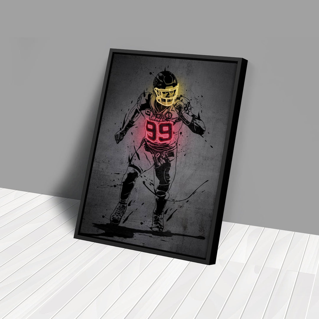 Chase Young Neon Canvas Art | Modern Wall Decor for Commanders Fans - CanvasNeon