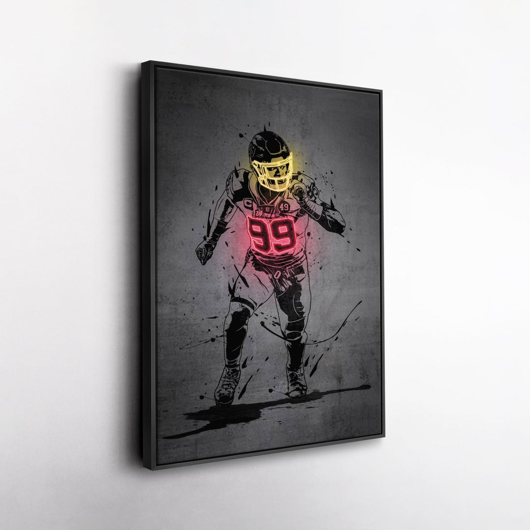 Chase Young Neon Canvas Art | Modern Wall Decor for Commanders Fans - CanvasNeon