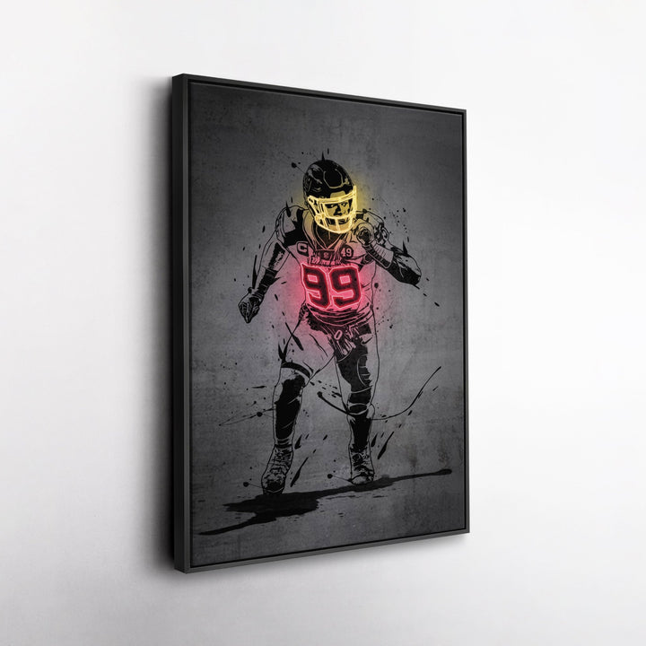 Chase Young Neon Canvas Art | Modern Wall Decor for Commanders Fans - CanvasNeon