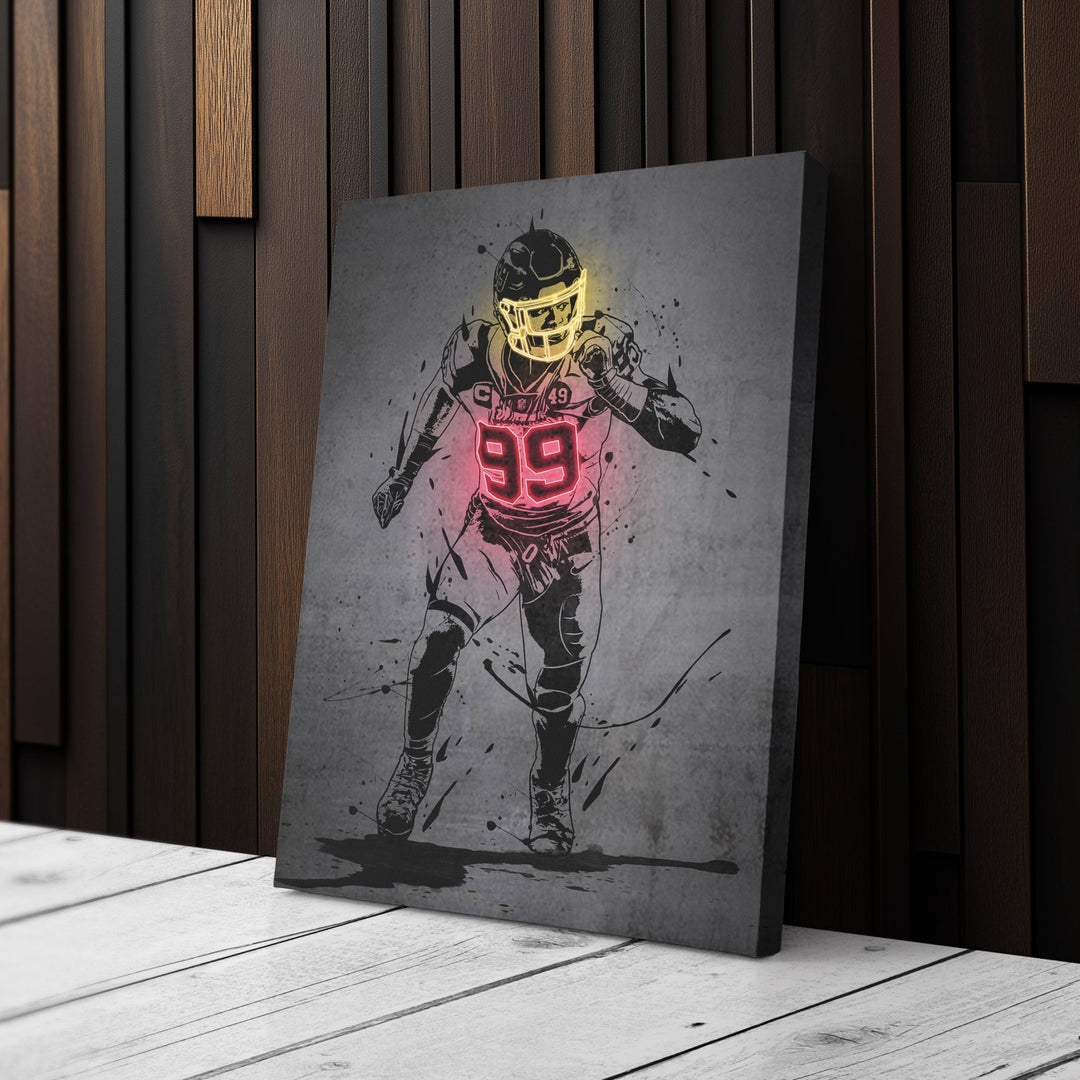 Chase Young Neon Canvas Art | Modern Wall Decor for Commanders Fans - CanvasNeon