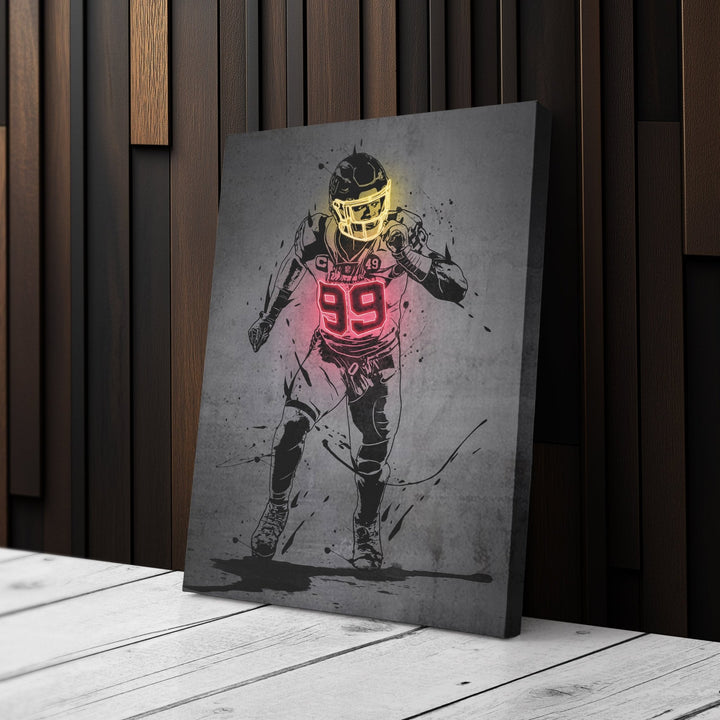 Chase Young Neon Canvas Art | Modern Wall Decor for Commanders Fans - CanvasNeon