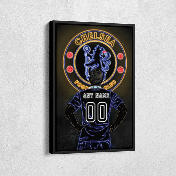 Chelsea Personalized Jersey Canvas | Neon Wall Art - CanvasNeon