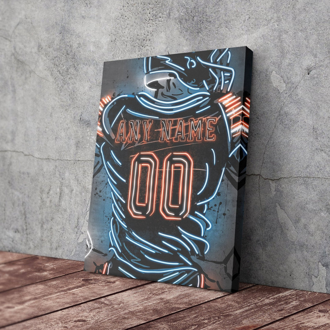 Chicago Bears Custom Jersey Canvas | Neon Wall Art - CanvasNeon